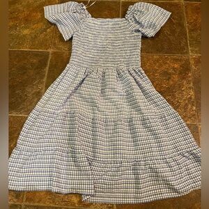 Blue and white dress